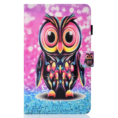 For Samsung Galaxy Tab A11+ / A9+ Coloured Drawing Stitching Flip PU Tablet Case with Sleep / Wake-up Function(Owl) by bashfashion