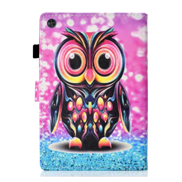 For Samsung Galaxy Tab A11+ / A9+ Coloured Drawing Stitching Flip PU Tablet Case with Sleep / Wake-up Function(Owl) by bashfashion