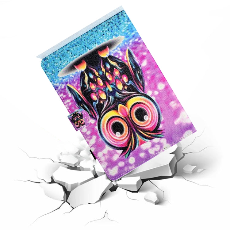 For Samsung Galaxy Tab A11+ / A9+ Coloured Drawing Stitching Flip PU Tablet Case with Sleep / Wake-up Function(Owl) by bashfashion