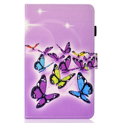 For Samsung Galaxy Tab A11 / A9 Coloured Drawing Stitching Flip PU Tablet Case with Sleep / Wake-up Function(Butterflies) by bashfashion