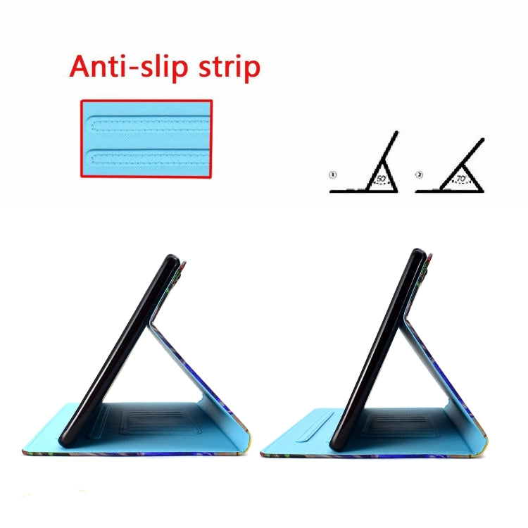 For Samsung Galaxy Tab A11 / A9 Coloured Drawing Stitching Flip PU Tablet Case with Sleep / Wake-up Function(Butterfly Tower) by bashfashion