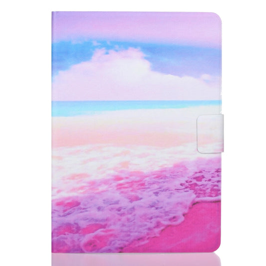 For Samsung Galaxy Tab A11 / A9 Voltage Coloured Drawing Smart PU Tablet Case with Sleep / Wake-up Function(Pink Beach) by bashfashion
