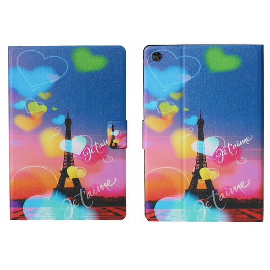 For Samsung Galaxy Tab A11+ / A9+ Voltage Coloured Drawing Smart PU Tablet Case with Sleep / Wake-up Function(Romantic Tower) by bashfashion