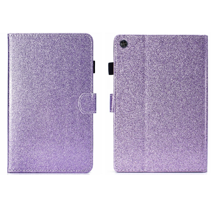 For Samsung Galaxy Tab A11+ / A9+ Glitter Powder Smart PU Tablet Case with Sleep / Wake-up Function(Purple) by bashfashion