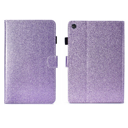 For Samsung Galaxy Tab A11+ / A9+ Glitter Powder Smart PU Tablet Case with Sleep / Wake-up Function(Purple) by bashfashion