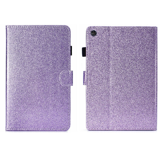 For Samsung Galaxy Tab A11+ / A9+ Glitter Powder Smart PU Tablet Case with Sleep / Wake-up Function(Purple) by bashfashion