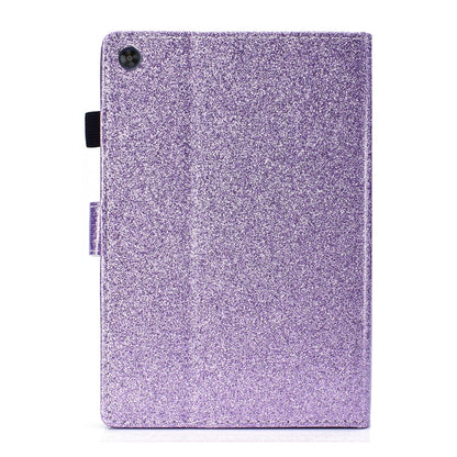 For Samsung Galaxy Tab A11+ / A9+ Glitter Powder Smart PU Tablet Case with Sleep / Wake-up Function(Purple) by bashfashion