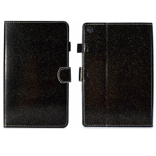 For Samsung Galaxy Tab A11+ / A9+ Glitter Powder Smart PU Tablet Case with Sleep / Wake-up Function(Black) by bashfashion