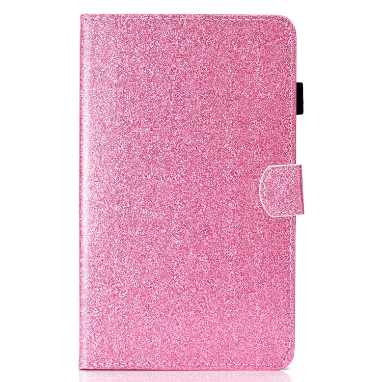 For Samsung Galaxy Tab A11 / A9 Glitter Powder Smart PU Tablet Case with Sleep / Wake-up Function(Pink) by bashfashion