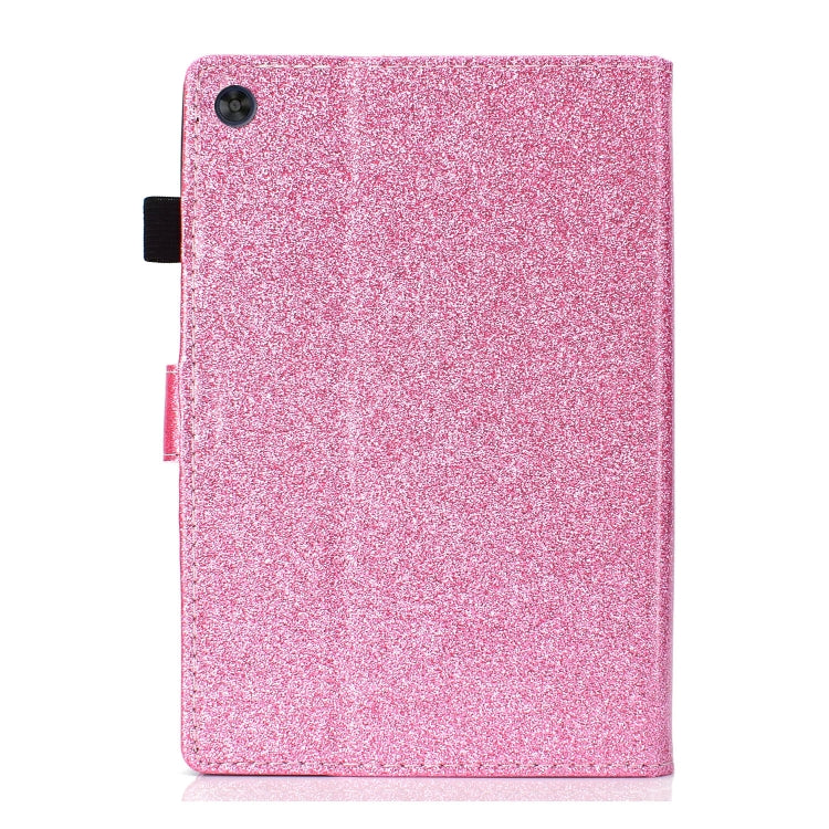 For Samsung Galaxy Tab A11 / A9 Glitter Powder Smart PU Tablet Case with Sleep / Wake-up Function(Pink) by bashfashion