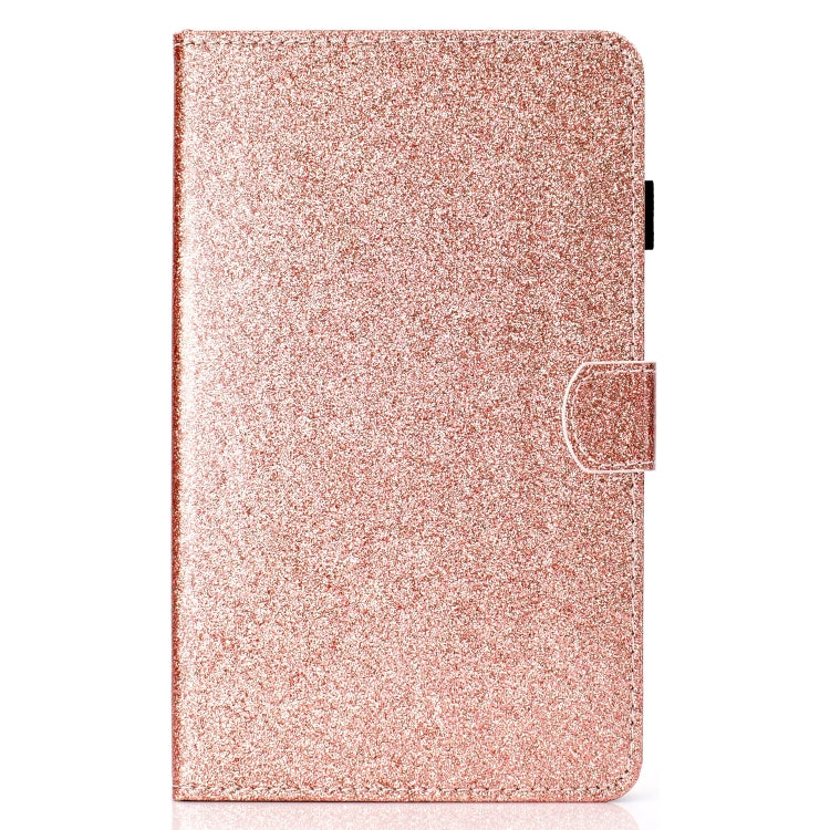 For Samsung Galaxy Tab A11 / A9 Glitter Powder Smart PU Tablet Case with Sleep / Wake-up Function(Rose Gold) by bashfashion