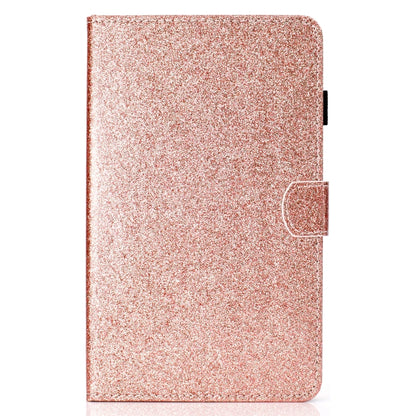 For Samsung Galaxy Tab A11 / A9 Glitter Powder Smart PU Tablet Case with Sleep / Wake-up Function(Rose Gold) by bashfashion