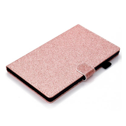 For Samsung Galaxy Tab A11 / A9 Glitter Powder Smart PU Tablet Case with Sleep / Wake-up Function(Rose Gold) by bashfashion