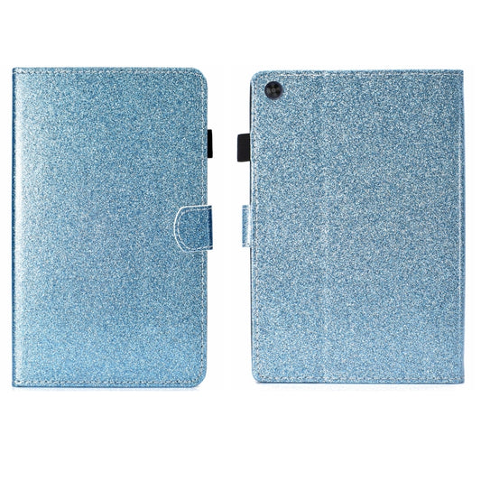 For Samsung Galaxy Tab A11 / A9 Glitter Powder Smart PU Tablet Case with Sleep / Wake-up Function(Blue) by bashfashion