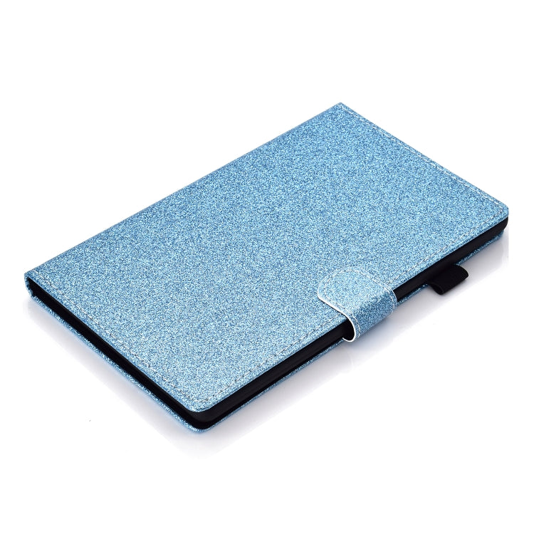 For Samsung Galaxy Tab A11 / A9 Glitter Powder Smart PU Tablet Case with Sleep / Wake-up Function(Blue) by bashfashion