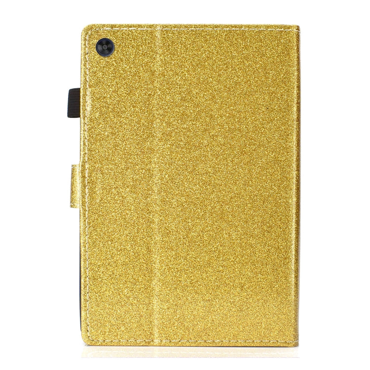 For Samsung Galaxy Tab A11 / A9 Glitter Powder Smart PU Tablet Case with Sleep / Wake-up Function(Gold) by bashfashion
