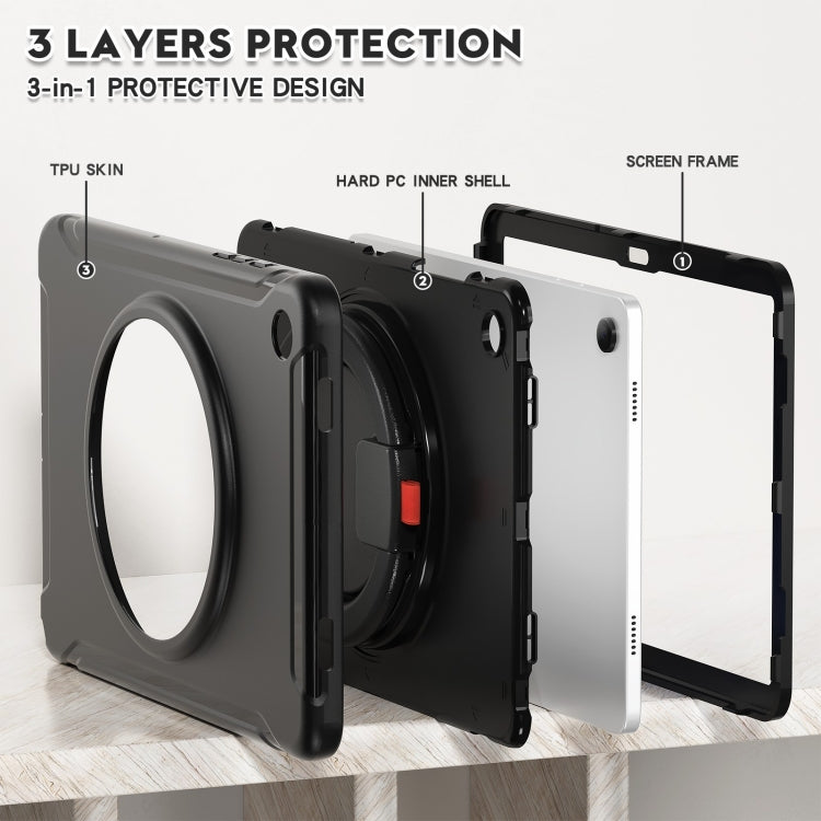 For Samsung Galaxy Tab A9+ / Tab A11+ Shockproof TPU + PC Protective Tablet Case(Black) by bashfashion