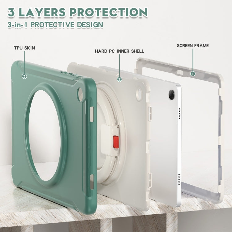 For Samsung Galaxy Tab A9+ / Tab A11+ Shockproof TPU + PC Protective Tablet Case(Emmerald Green) by bashfashion