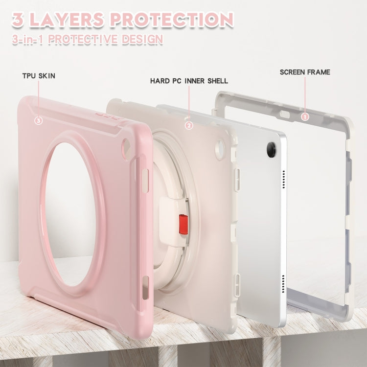 For Samsung Galaxy Tab A9+ / Tab A11+ Shockproof TPU + PC Protective Tablet Case(Cherry Blossoms Pink) by bashfashion