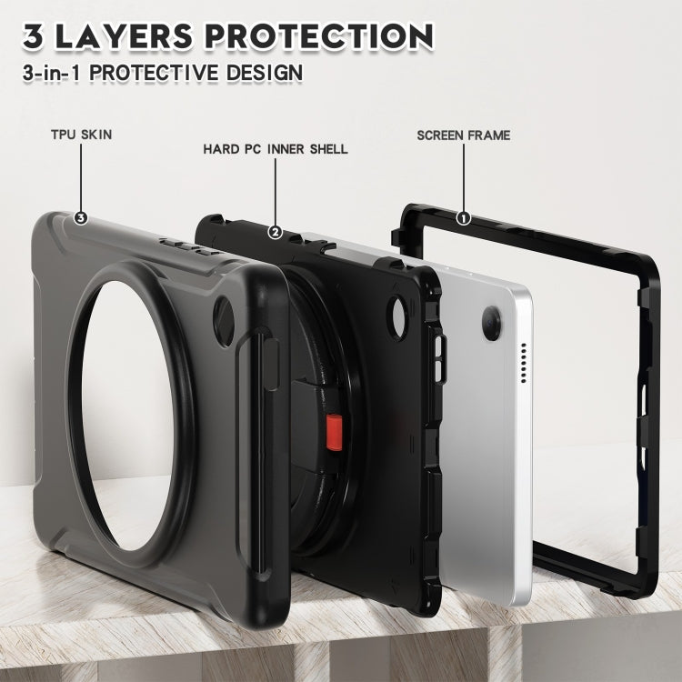 For Samsung Galaxy Tab A9 / Tab A11 Shockproof TPU + PC Protective Tablet Case(Black) by bashfashion