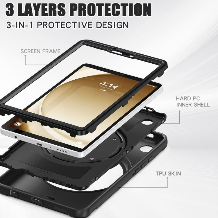 For Samsung Galaxy Tab A9 / Tab A11 Shockproof TPU + PC Protective Tablet Case(Black) by bashfashion