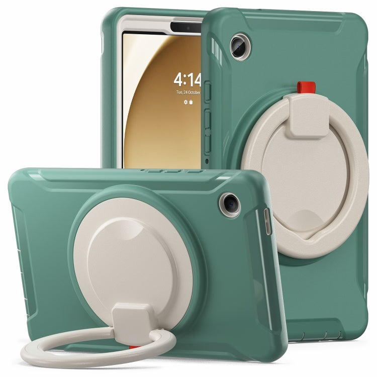 For Samsung Galaxy Tab A9 / Tab A11 Shockproof TPU + PC Protective Tablet Case(Emmerald Green) by bashfashion