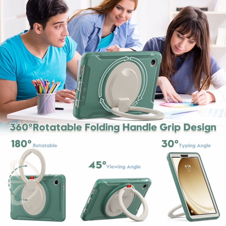 For Samsung Galaxy Tab A9 / Tab A11 Shockproof TPU + PC Protective Tablet Case(Emmerald Green) by bashfashion