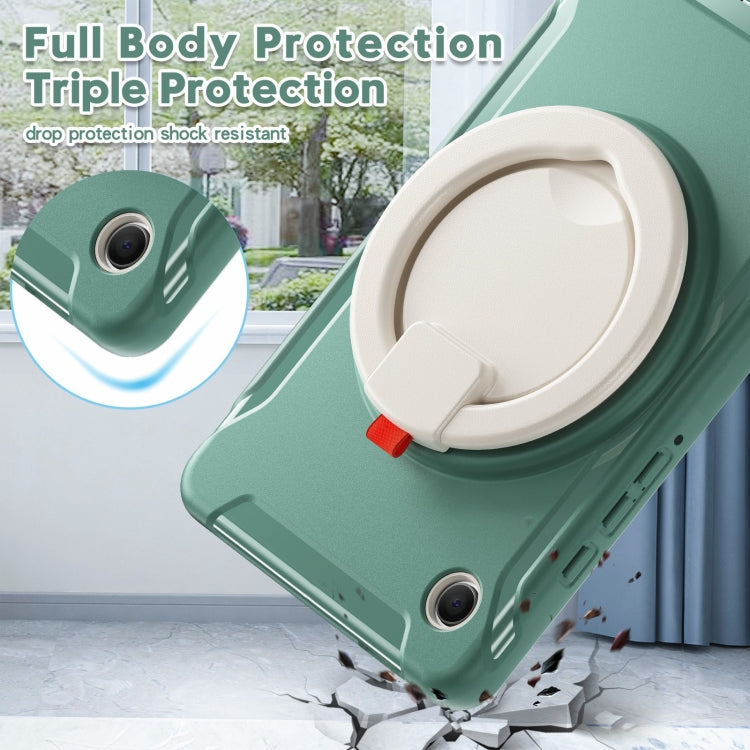 For Samsung Galaxy Tab A9 / Tab A11 Shockproof TPU + PC Protective Tablet Case(Emmerald Green) by bashfashion