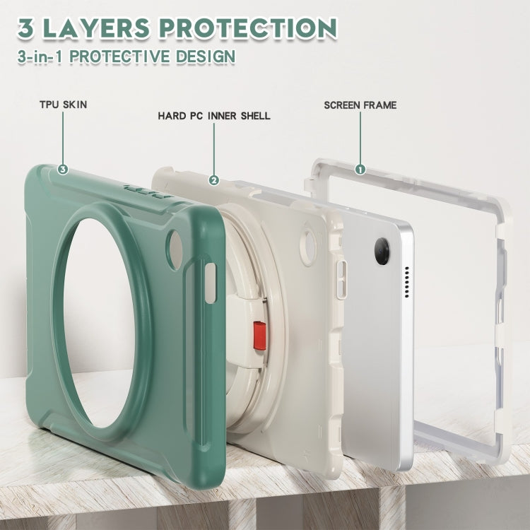 For Samsung Galaxy Tab A9 / Tab A11 Shockproof TPU + PC Protective Tablet Case(Emmerald Green) by bashfashion