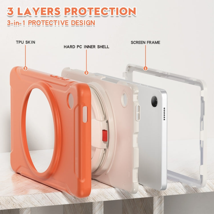 For Samsung Galaxy Tab A9 / Tab A11 Shockproof TPU + PC Protective Tablet Case(Living Coral) by bashfashion