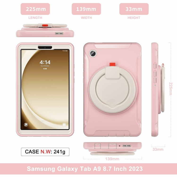 For Samsung Galaxy Tab A9 / Tab A11 Shockproof TPU + PC Protective Tablet Case(Cherry Blossoms Pink) by bashfashion