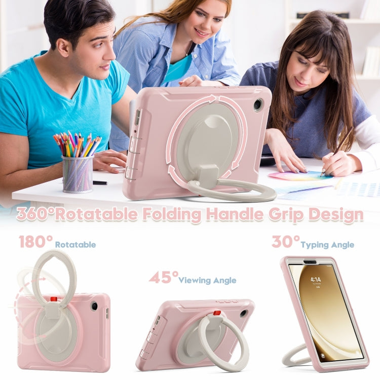 For Samsung Galaxy Tab A9 / Tab A11 Shockproof TPU + PC Protective Tablet Case(Cherry Blossoms Pink) by bashfashion