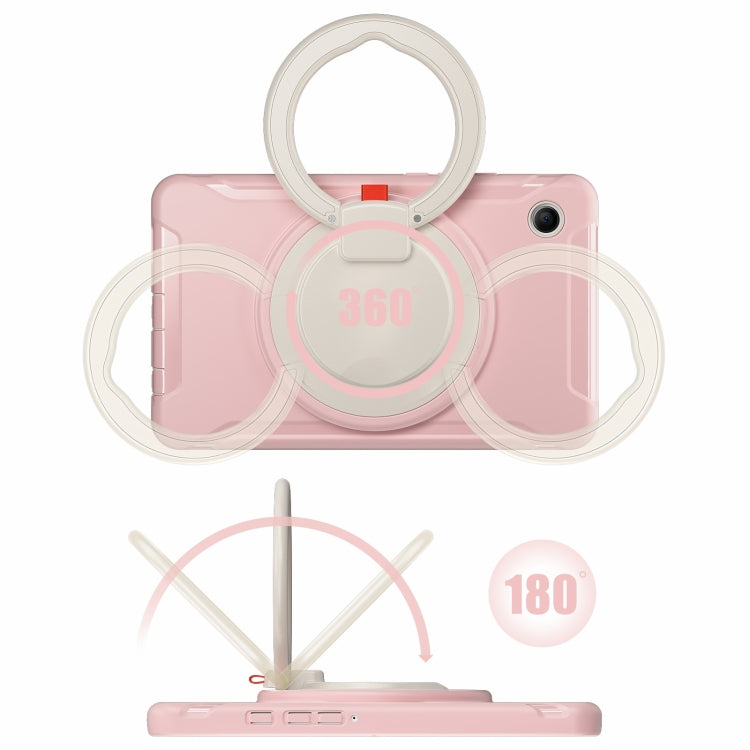 For Samsung Galaxy Tab A9 / Tab A11 Shockproof TPU + PC Protective Tablet Case(Cherry Blossoms Pink) by bashfashion