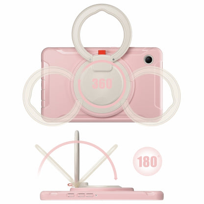 For Samsung Galaxy Tab A9 / Tab A11 Shockproof TPU + PC Protective Tablet Case(Cherry Blossoms Pink) by bashfashion