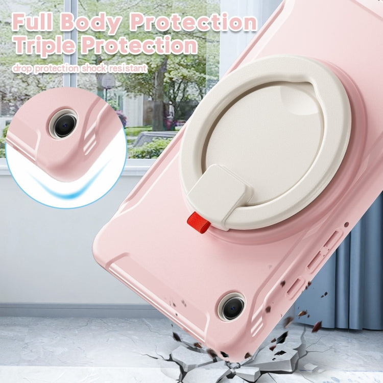 For Samsung Galaxy Tab A9 / Tab A11 Shockproof TPU + PC Protective Tablet Case(Cherry Blossoms Pink) by bashfashion