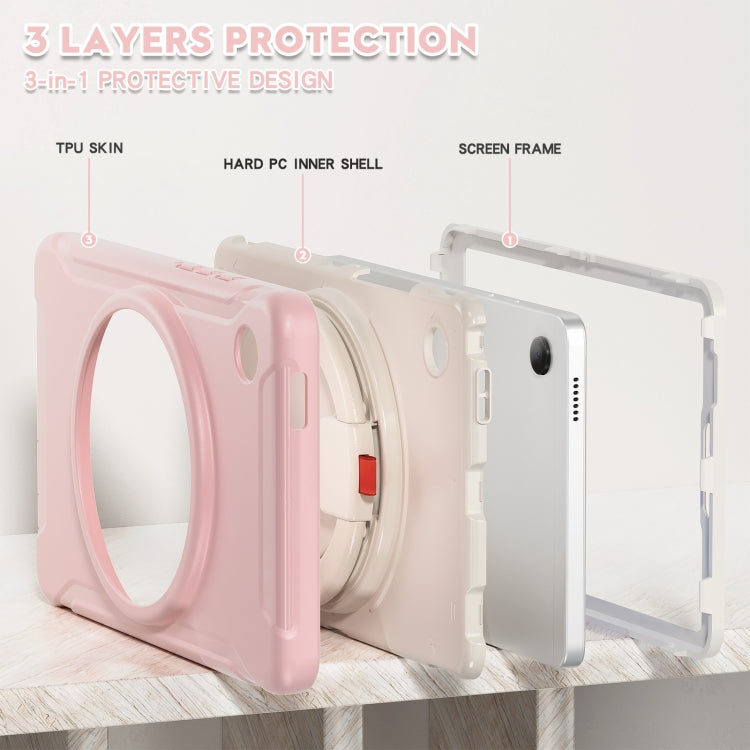 For Samsung Galaxy Tab A9 / Tab A11 Shockproof TPU + PC Protective Tablet Case(Cherry Blossoms Pink) by bashfashion