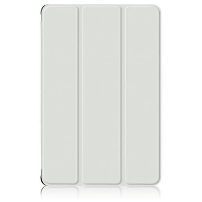 For Samsung Galaxy Tab A9+ / Tab A11+ Acrylic 3-folding Solid Color Smart Leather Tablet Case(White) by bashfashion