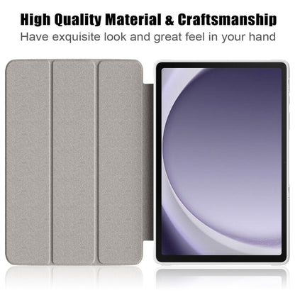 For Samsung Galaxy Tab A9+ / Tab A11+ Acrylic 3-folding Solid Color Smart Leather Tablet Case(White) by bashfashion