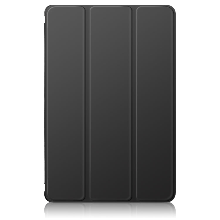 For Samsung Galaxy Tab A9+ / Tab A11+ Acrylic 3-folding Solid Color Smart Leather Tablet Case(Black) by bashfashion