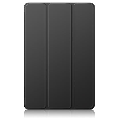 For Samsung Galaxy Tab A9+ / Tab A11+ Acrylic 3-folding Solid Color Smart Leather Tablet Case(Black) by bashfashion