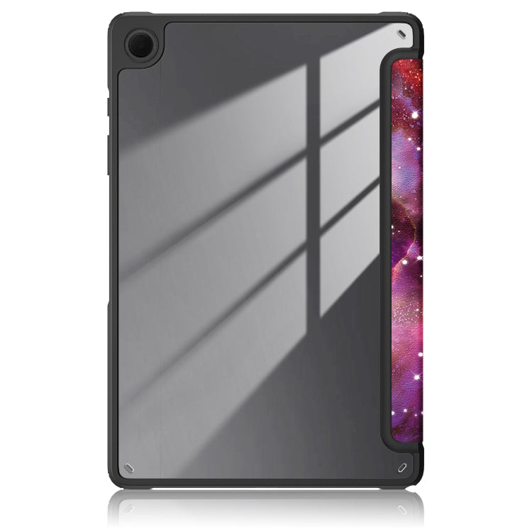 For Samsung Galaxy Tab A9+ / Tab A11+ Acrylic 3-folding Painted Smart Leather Tablet Case(Milky Way) by bashfashion