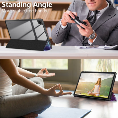 For Samsung Galaxy Tab A9+ / Tab A11+ Acrylic 3-folding Painted Smart Leather Tablet Case(Milky Way) by bashfashion