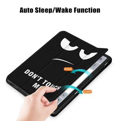 For Samsung Galaxy Tab A9+ / Tab A11+ Acrylic 3-folding Painted Smart Leather Tablet Case(Big Eyes ME) by bashfashion