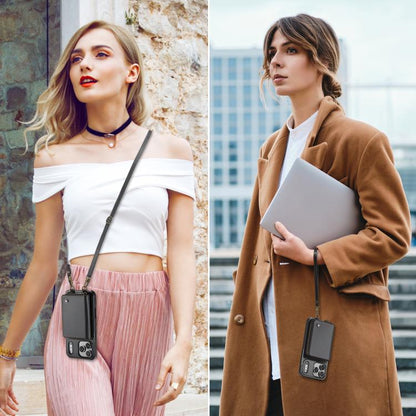 For iPhone 17 Pro JEEHOOD C22 Series Zipper Wallet Leather Phone Case with Dual Lanyard(Black) by JEEHOOD