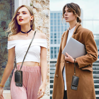 For iPhone Air JEEHOOD C22 Series Zipper Wallet Leather Phone Case with Dual Lanyard(Coffee) by JEEHOOD