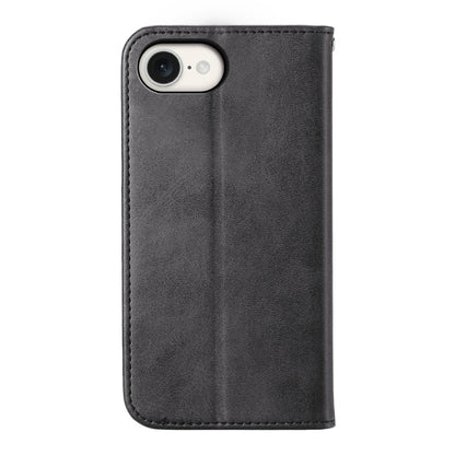 For iPhone 16e Cubic Grid Calf Texture Magnetic Leather Phone Case(Black) by bashfashion