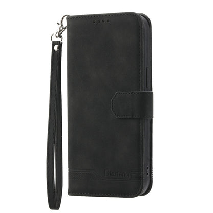 For iPhone 16e Dierfeng Dream Line TPU Hybrid PU Leather Phone Case(Black) by bashfashion