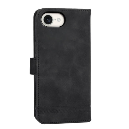 For iPhone 16e Dierfeng Dream Line TPU Hybrid PU Leather Phone Case(Black) by bashfashion