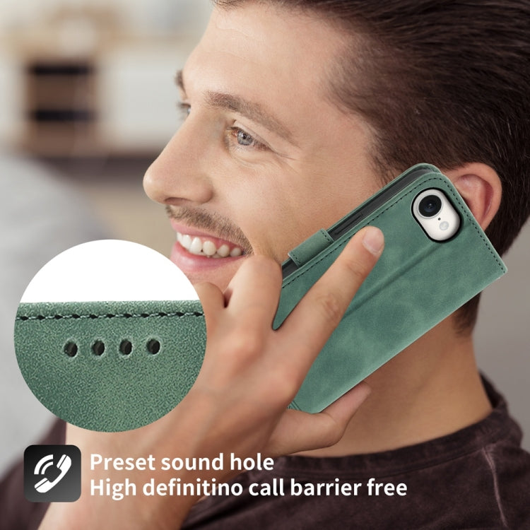 For iPhone 16e Dierfeng Dream Line TPU Hybrid PU Leather Phone Case(Green) by bashfashion