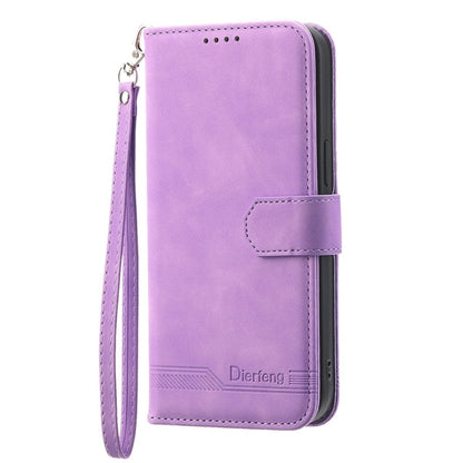 For iPhone 16e Dierfeng Dream Line TPU Hybrid PU Leather Phone Case(Purple) by bashfashion